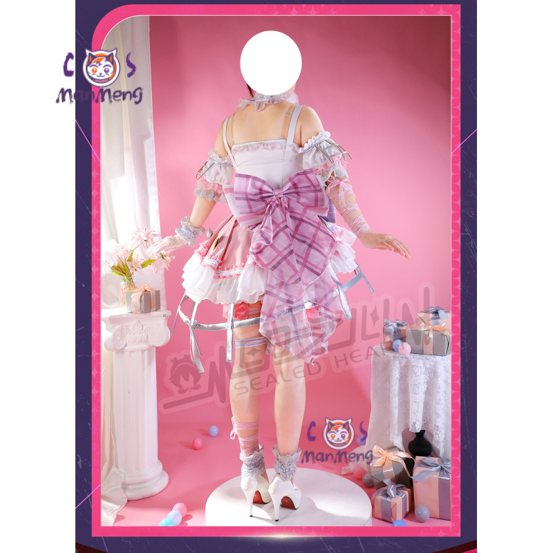 Anime Cosplay Dress - 秋山美月アミア mzk アニメ PJSK コスプレ衣装女の子甘いピンクロリータドレス手袋アクセサリー小道具ハロウィンクリスマスギフト