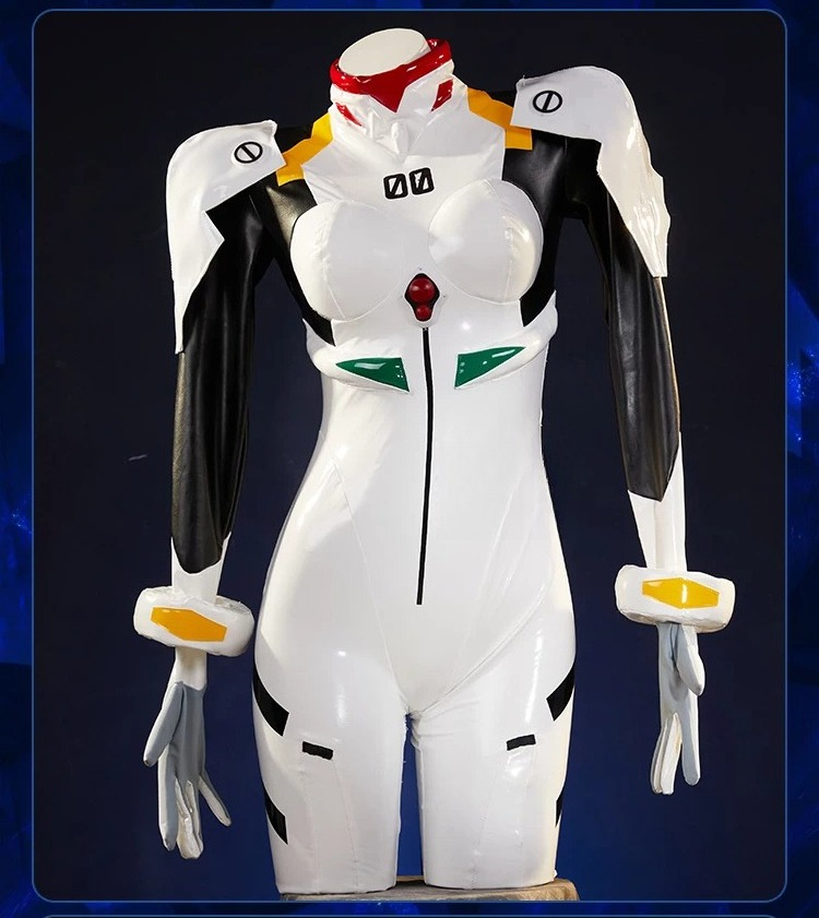 Quality Anime Cosplay - 綾波レイ プラグスーツ コスプレ衣装 ホワイト PU レザー