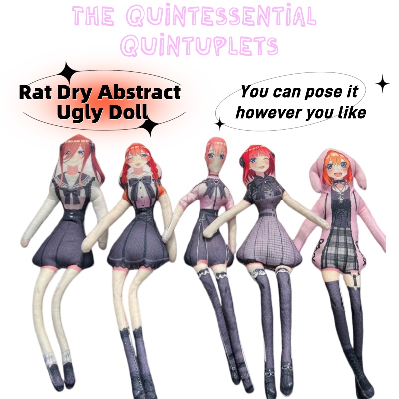 Quintuplets Anime Cosplay - 漫画アニメ「五等分の花嫁」中野一花、ニノ、ミク、四葉、イトスキの抽象的なネズミ人形ギフトおもちゃスケルトン