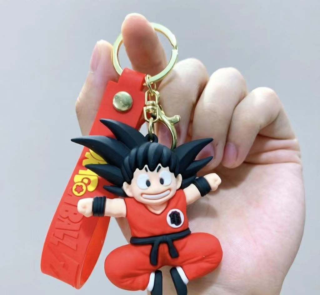 Anime Cosplay Ideas Male - ドラゴンボールZ悟空キーホルダー - かわいいアニメPVCキーリング、ファン向け、バックパック/バッグチャーム、ギフトに最適（赤/オレンジ/青のオプション）