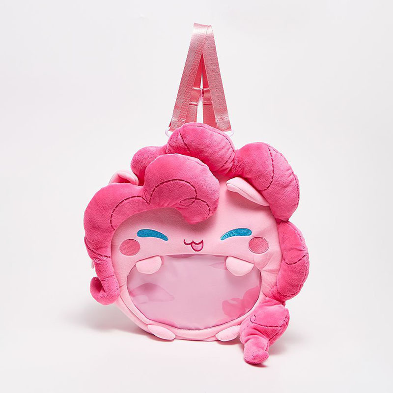 Anime Cosplay Little Girl - マイリトルポニーピンキーパイイタバッグかわいいアニメ透明バックパックかわいいクロスボディバッグ女の子のためのコスプレアニメアクセサリーギフト