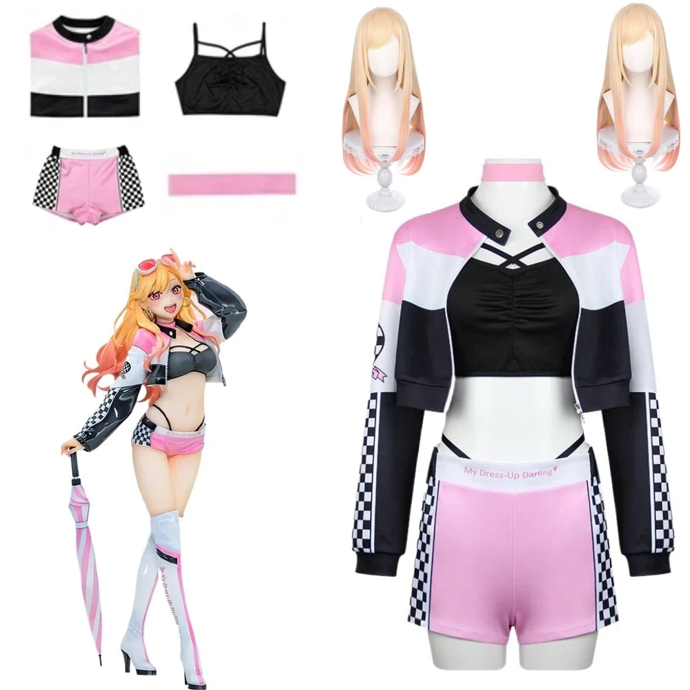 Anime Marin Cosplay - アニメマリン北川私のドレスアップダーリンレーシングスーツコスプレ衣装オートバイ機関車衣装セットハロウィンカーニバルパーティー
