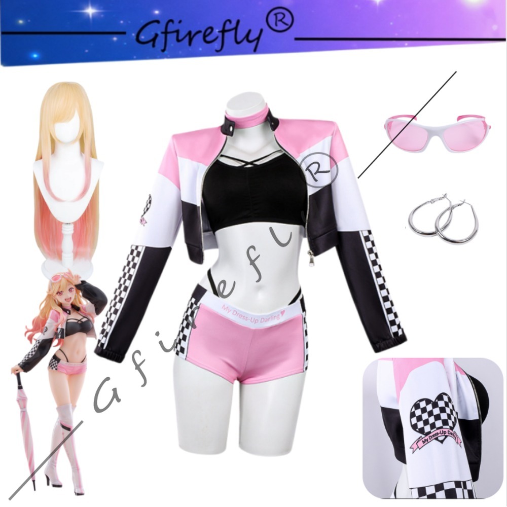 Anime Marin Cosplay - 私のドレスアップダーリンマリンと同じスタイルのレースクイーン衣装コスプレ衣装大人女性ハロウィンカーニバルステージパフォーマンスウェア