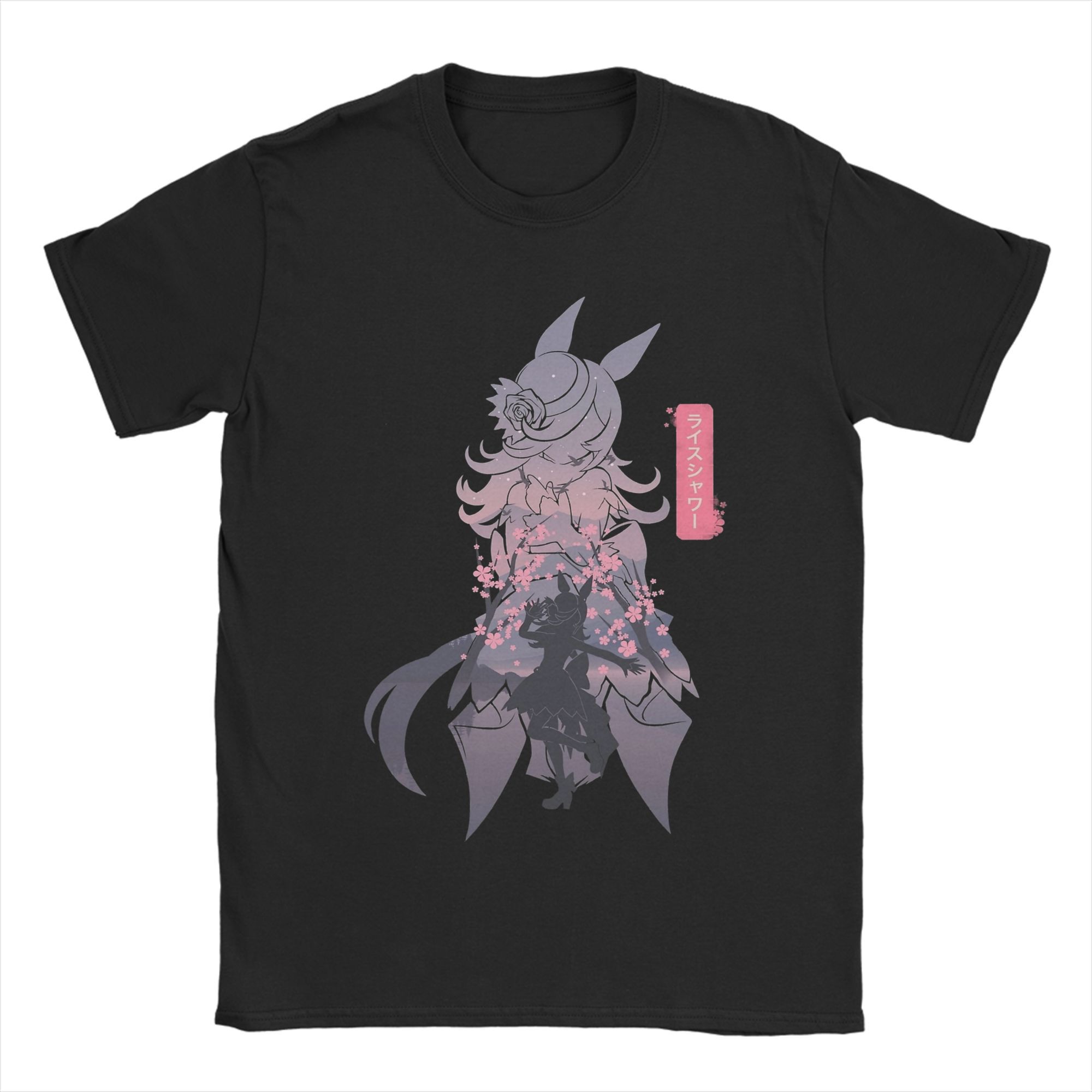 Anime Cosplay Ideas Male - ライスシャワーウマ娘アニメ Tシャツメンズコットンレジャー Tシャツクルーネック Tシャツ半袖服ギフトアイデア