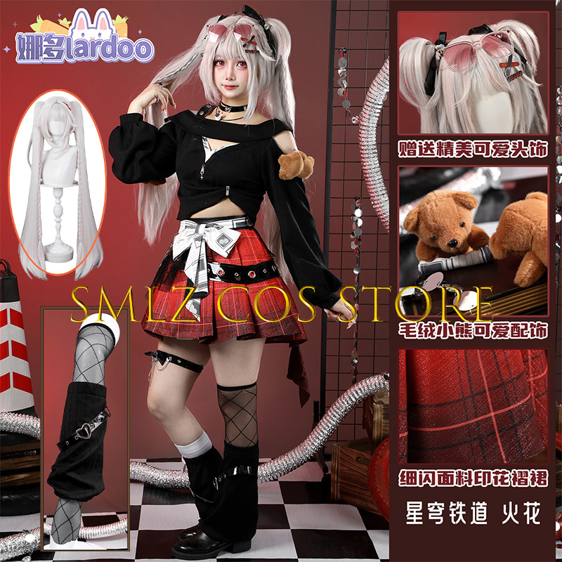 Anime Cosplay Dress For Women - Dreamwave Sparxie コスプレゲーム Honkai スターレールコスチュームスパークル新しいスキンコートドレスウィッグセットハロウィンパーティー衣装女性用