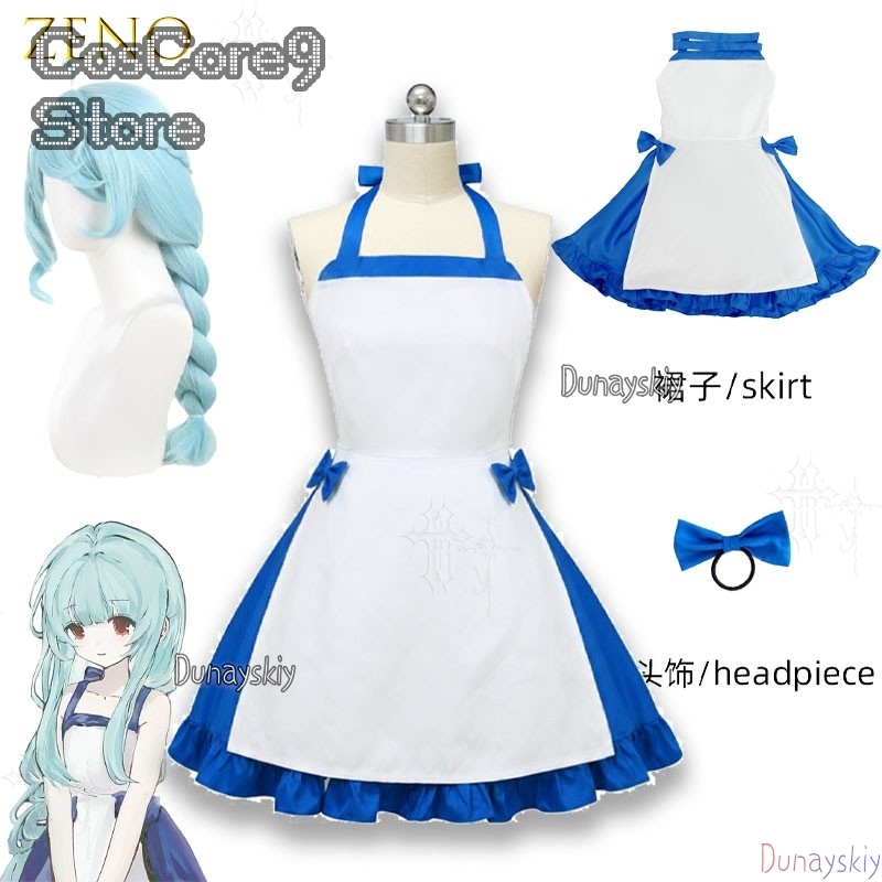 Zenos Anime Cosplay - ブルーキャラクタードレスゼノ夏ハロウィン後フルコスプレ衣装女性コスプレイヤーのためのデイリーストリートパーティーファッションコスチュームセット