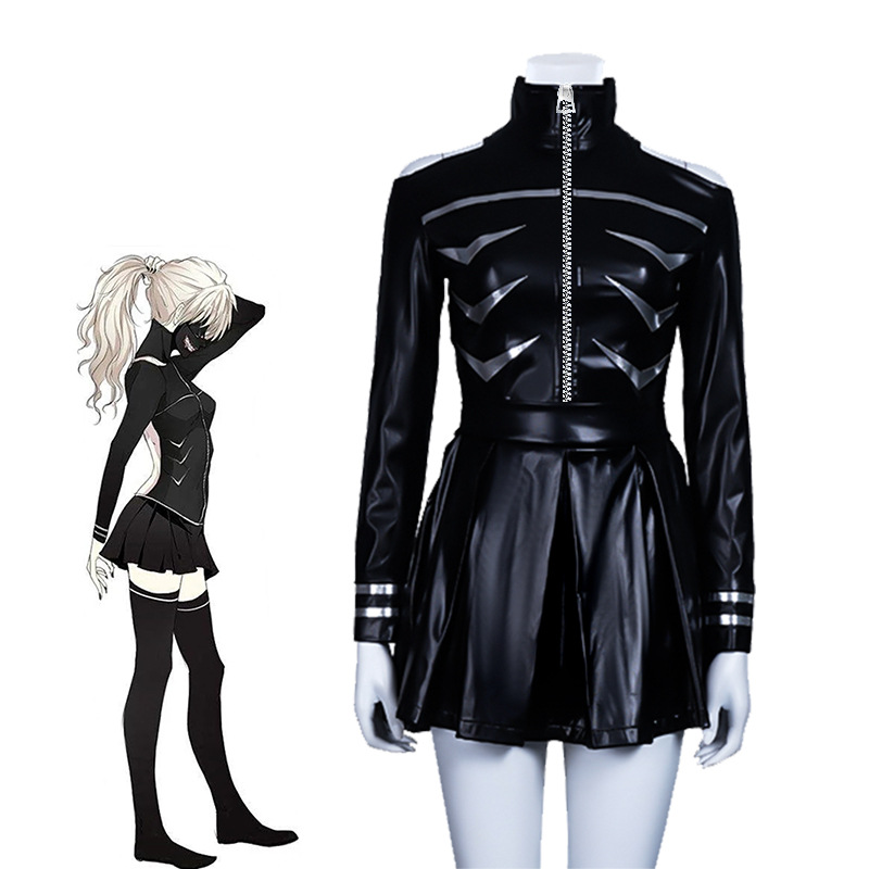 Anime Cosplay Tokyo Ghoul - 東京グール ケン・カネキ コスプレ衣装 ブラックPUバトルスーツ フルセット グールコンバット