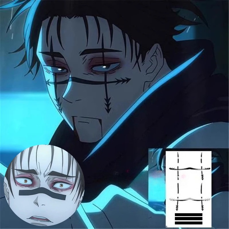 Anime Cosplay Jujutsu Kaisen - Choso タトゥーステッカー アニメ呪術廻戦シーズン 2 コスプレアクセサリー小道具ステッカーハロウィンパーティー男性女性