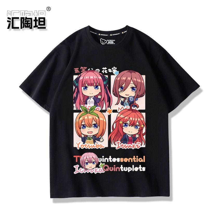 アニメ五等分の花嫁コスプレプリント半袖 Tシャツカジュアル  - Quintuplets Anime Cosplay のレビューと価格