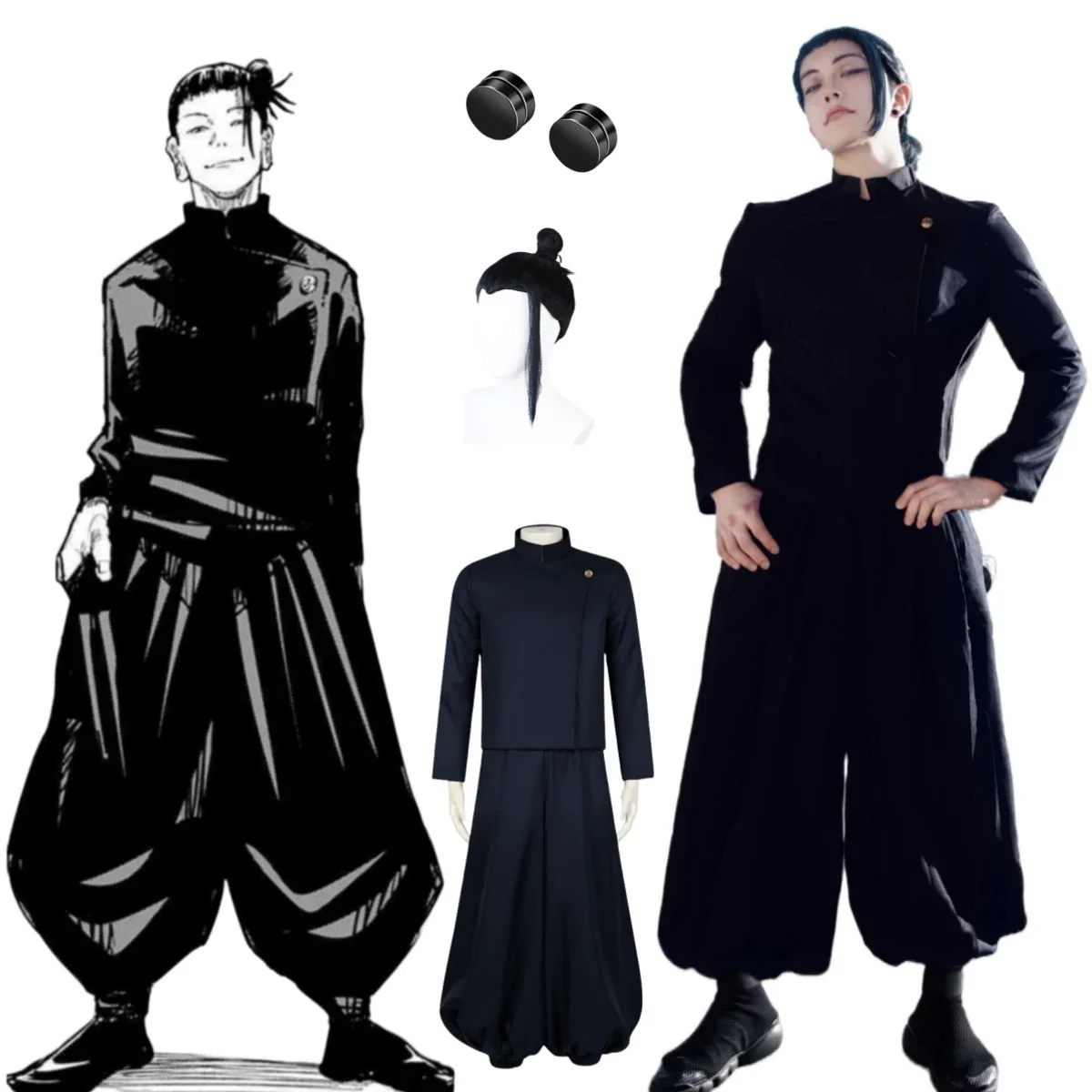 呪術廻戦 Geto Suguru コスプレアニメ衣装黒制服ウ - Anime Cosplay Jujutsu Kaisen のレビューと価格