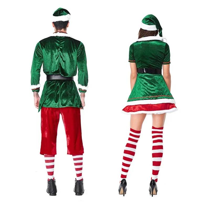 サンタクロースのコスプレ衣装クリスマスグリーンクリスマスエル - Anime Cosplay For Couples のレビューと価格