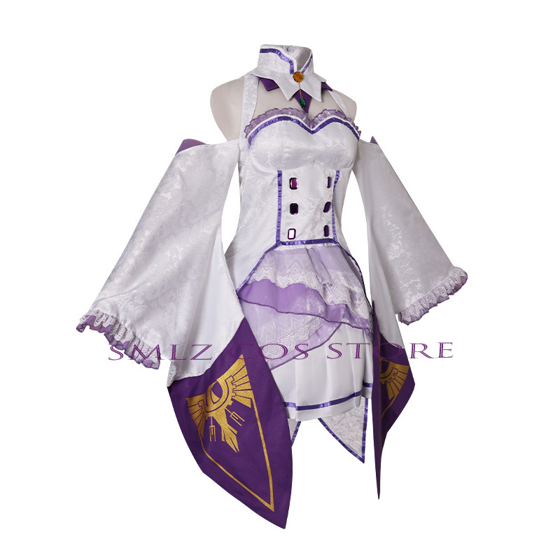 エミリアコスプレアニメ再ゼロカラハジメル異世界生活衣装白制服 - Anime Cosplay Outfits For Women のレビューと価格
