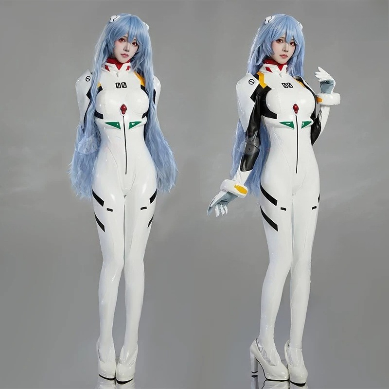 綾波レイ プラグスーツ コスプレ衣装 ホワイト PU レザー - Quality Anime Cosplay のレビューと価格