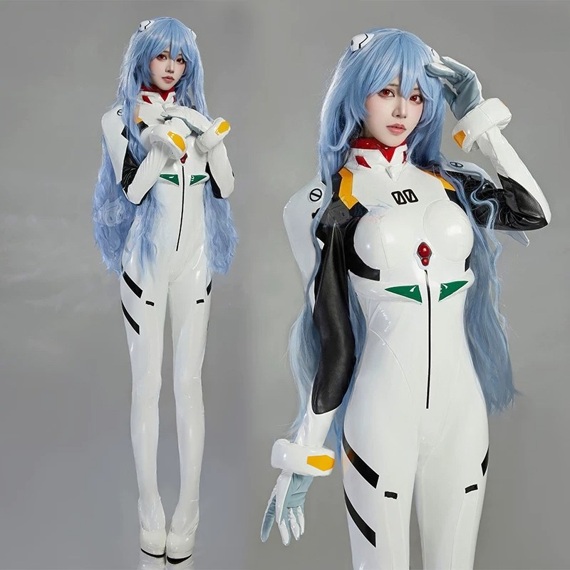 綾波レイ プラグスーツ コスプレ衣装 ホワイト PU レザー - Quality Anime Cosplay のレビューと価格