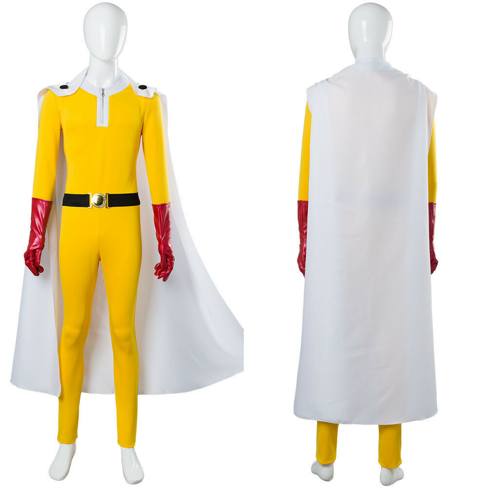 ワンパンマンサイタマコスプレ衣装大人用黄色ジャンプスーツマン - Anime Cosplay One Punch Man のレビューと価格
