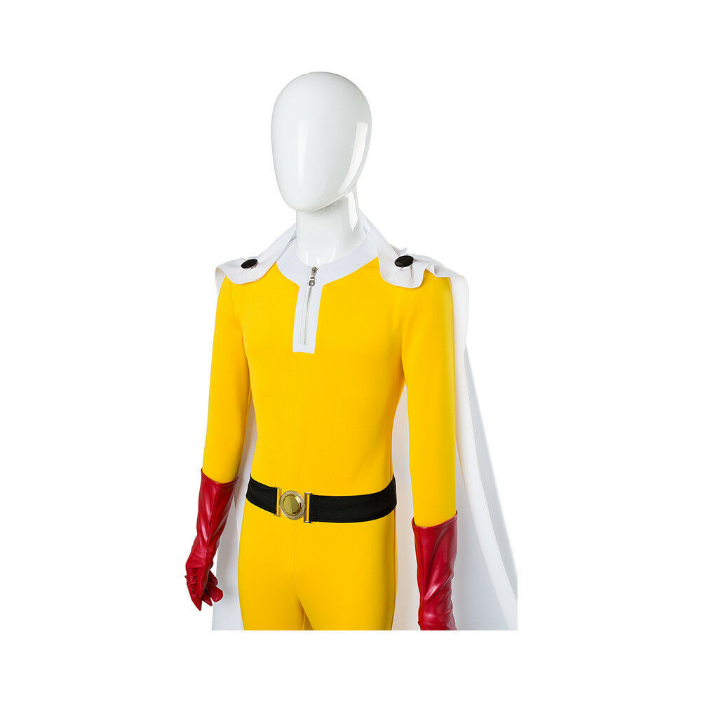 ワンパンマンサイタマコスプレ衣装大人用黄色ジャンプスーツマン - Anime Cosplay One Punch Man のレビューと価格