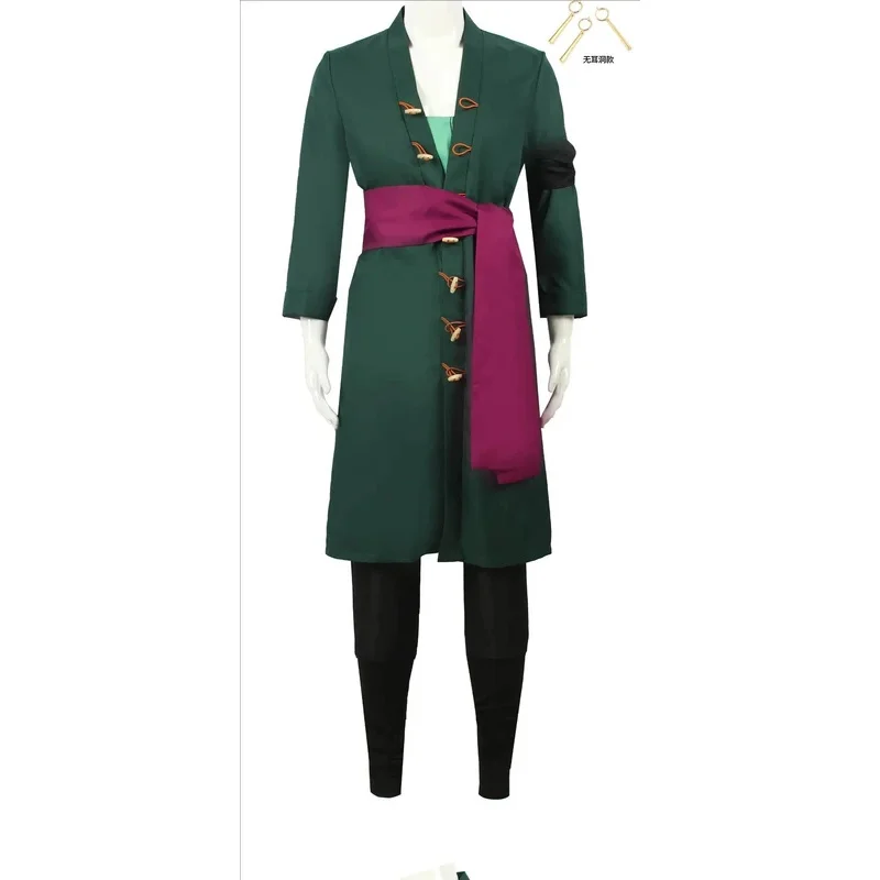 アニメロロノアコスプレ衣装制服グリーンコートベルトパンツヘッ - Anime Marin Cosplay のレビューと価格