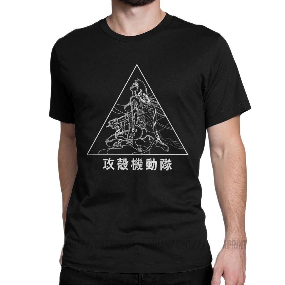 男性のtシャツ主要なゴーストシェルtシャツおかしい綿100% - Anime Cosplay Ideas Male のレビューと価格
