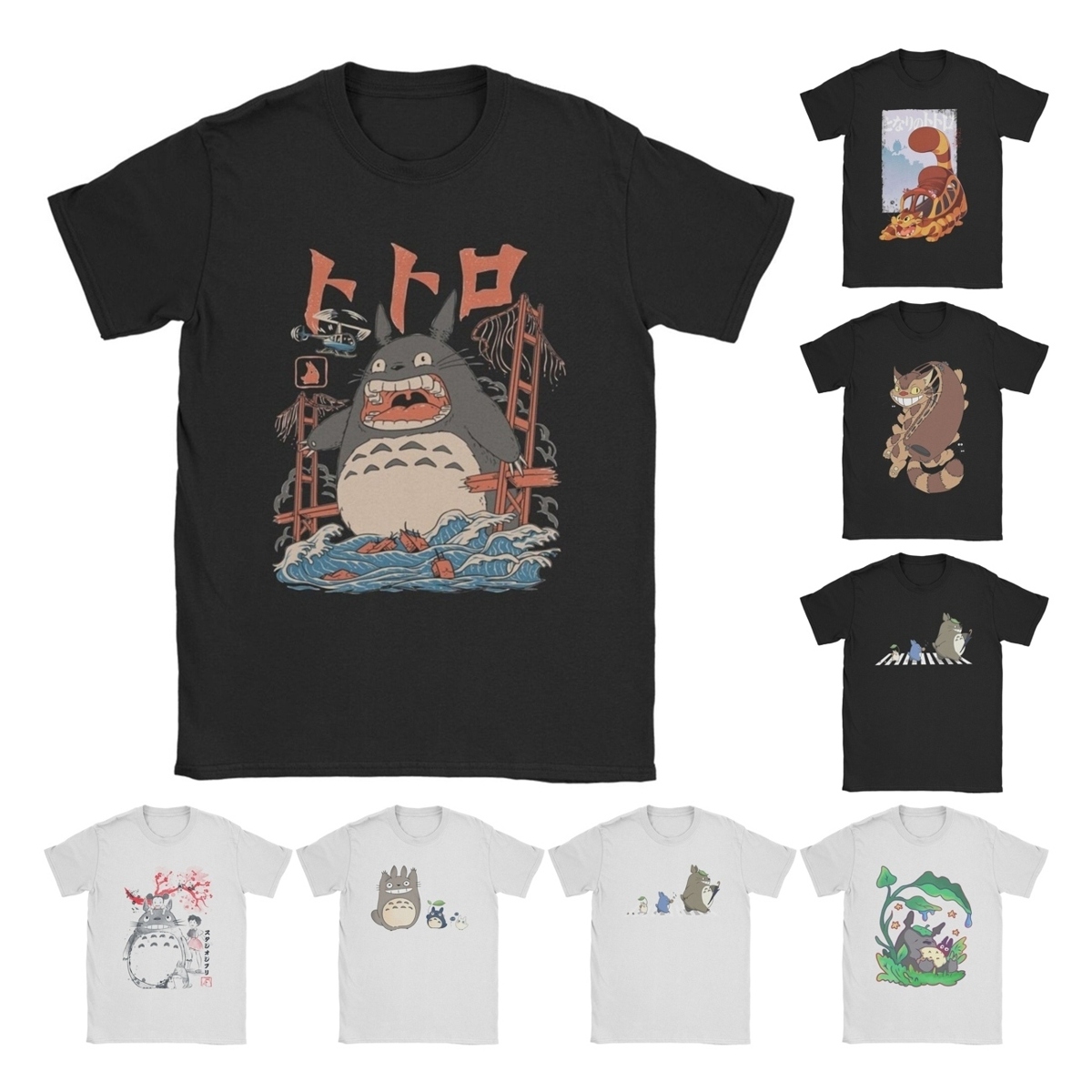 トトロ-宮崎アニメメンズ Tシャツ漫画クリエイティブ Tシャ - Anime Cosplay Ideas Male のレビューと価格