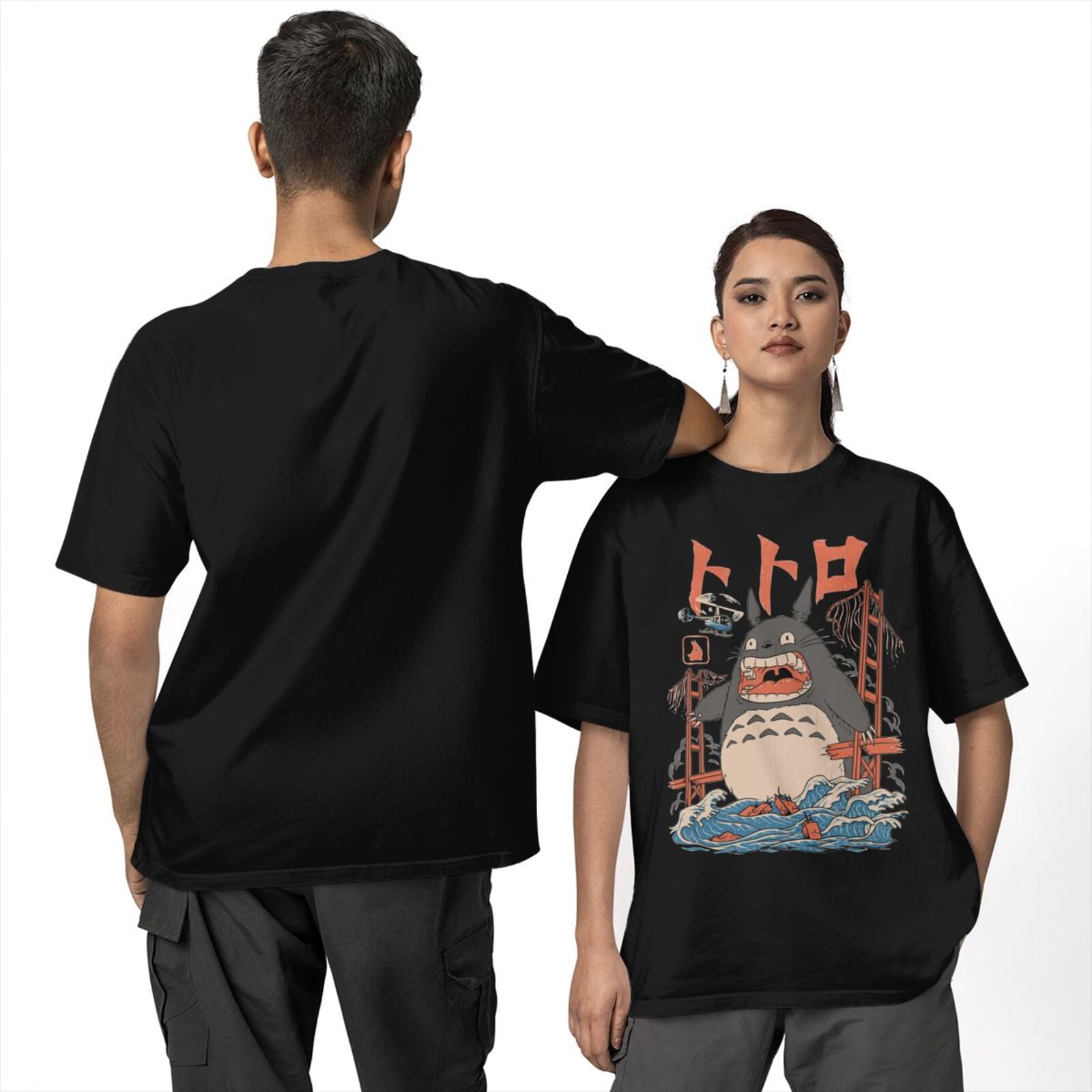 トトロ-宮崎アニメメンズ Tシャツ漫画クリエイティブ Tシャ - Anime Cosplay Ideas Male のレビューと価格