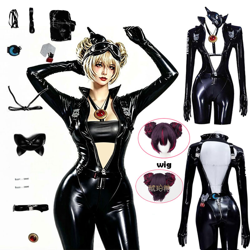 WHH アニメニッケクエンシーコスプレ衣装黒のボディスーツマ - Anime Cosplay Outfits For Women のレビューと価格