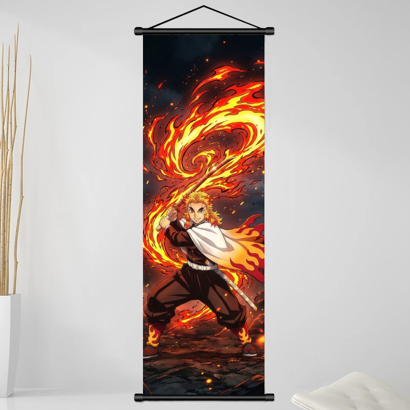 鬼滅の刃 煉獄杏寿郎 HDプリントアニメ生地ウォールアートス - Anime Cosplay Props のレビューと価格