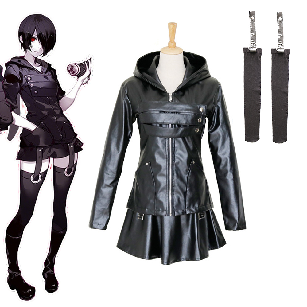 東京グール霧島トウカコスプレ衣装黒フェイクレザー衣装アニメロ - Anime Cosplay Tokyo Ghoul のレビューと価格