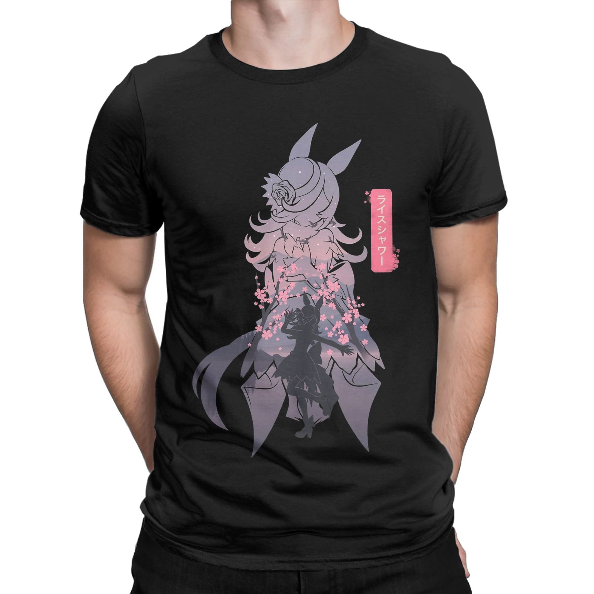 ライスシャワーウマ娘アニメ Tシャツメンズコットンレジャー  - Anime Cosplay Ideas Male のレビューと価格