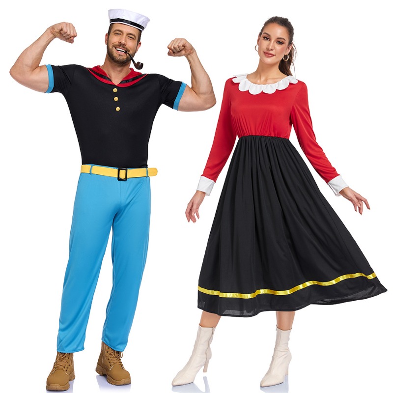 新しいカーニバルコスプレ衣装カップルクラシック漫画ポパイスー - Anime Cosplay For Couples のレビューと価格