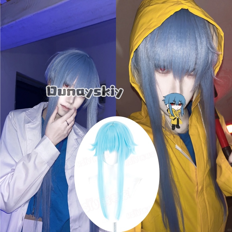 Usirono コスプレ衣装ウィッグ白衣青髪黄色レインコート - Zenos Anime Cosplay のレビューと価格