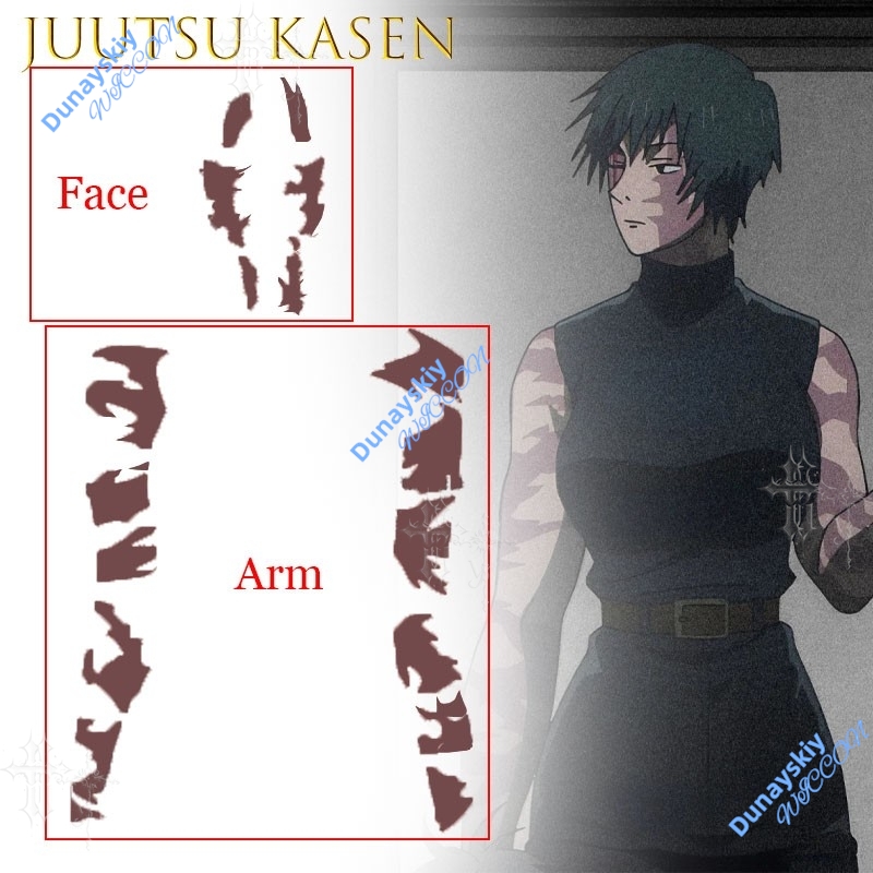 アニメ呪術廻戦禪院マキ一時的なタトゥーデカール使い捨てボディ - Anime Cosplay Jujutsu Kaisen のレビューと価格